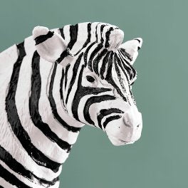 Zebra lysestake m/papegøye 45 cm