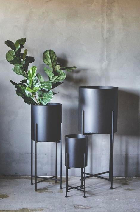 Potte på stativ sort 76 cm