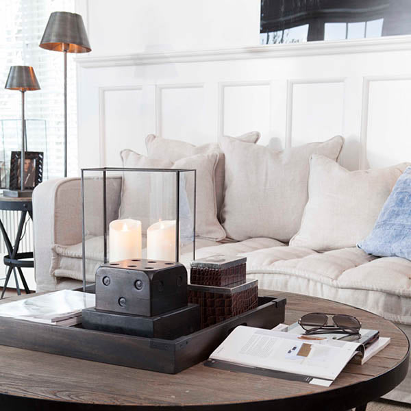 Pewter table lamp with shade 74 cm