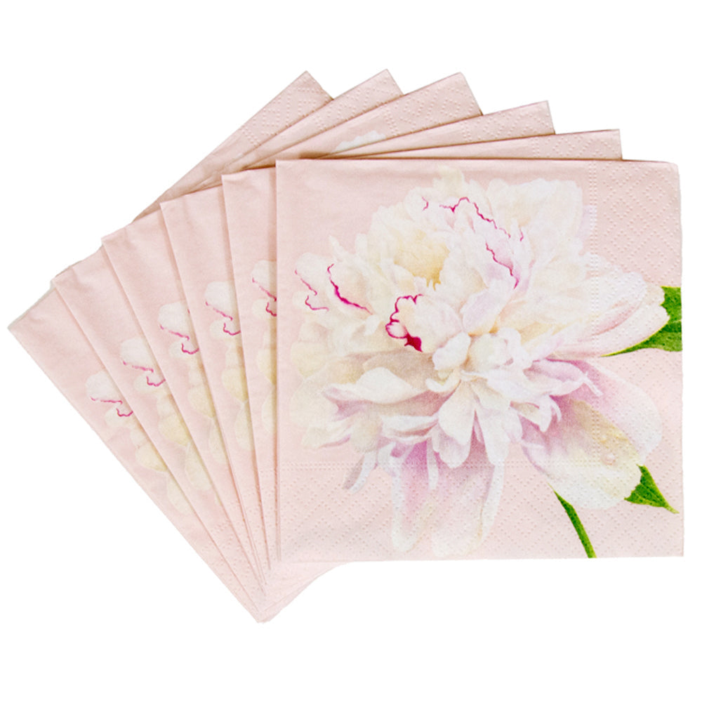Napkin lunch Duchess peonies blush