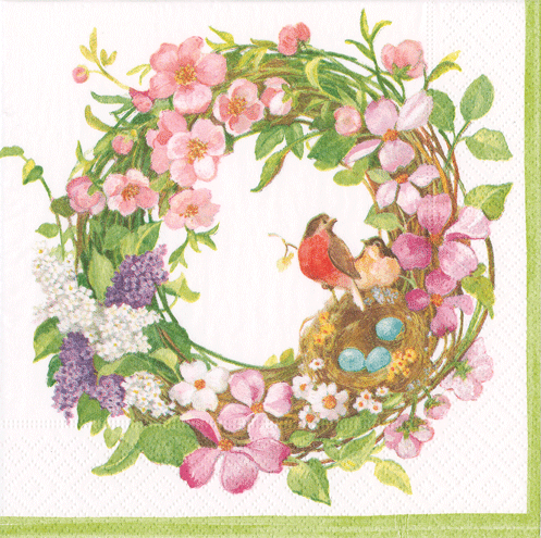 Serviett lunch Spring wreath