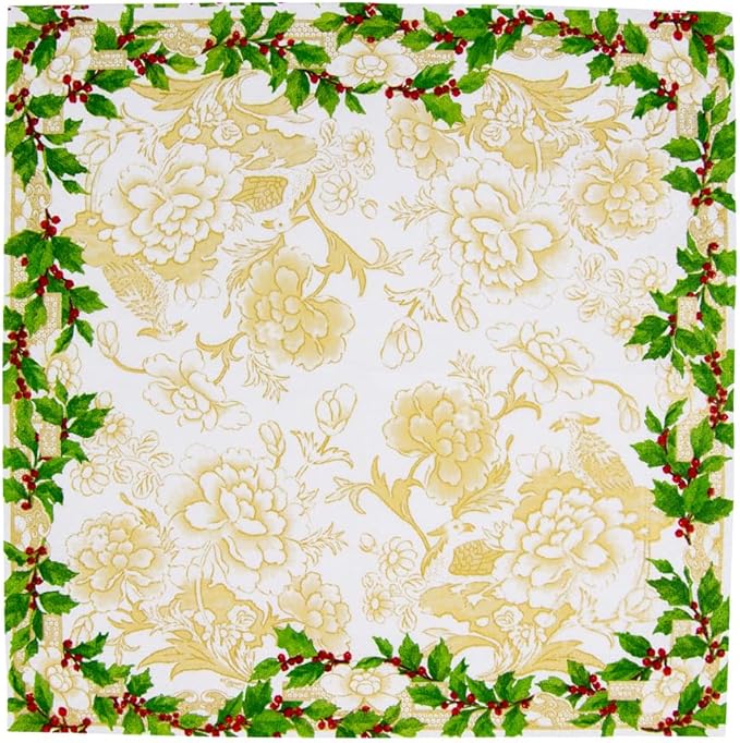 Serviett kaffe Holly Ceramic Ivory/Gold