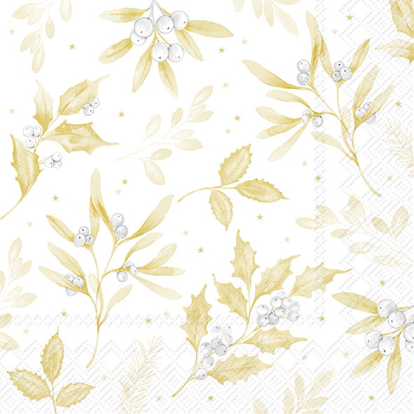 Napkin Lunch Branches of Harmony White Gold