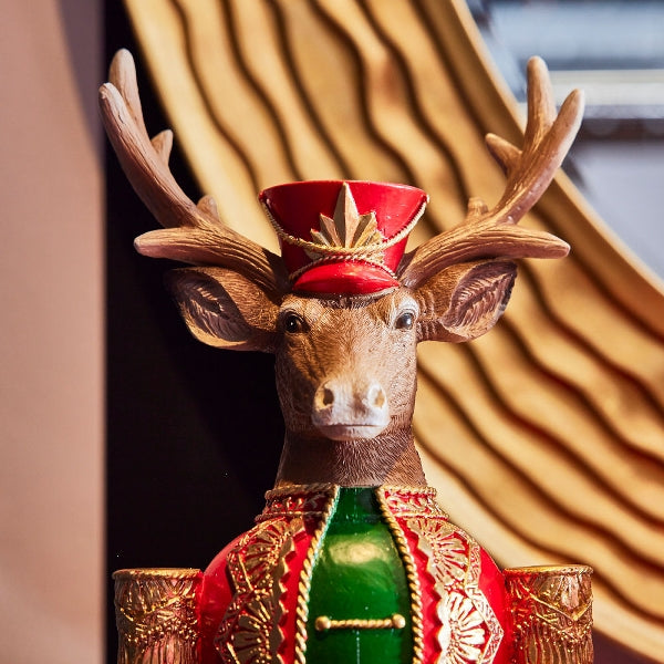 Decorative moose red/gold 58 cm