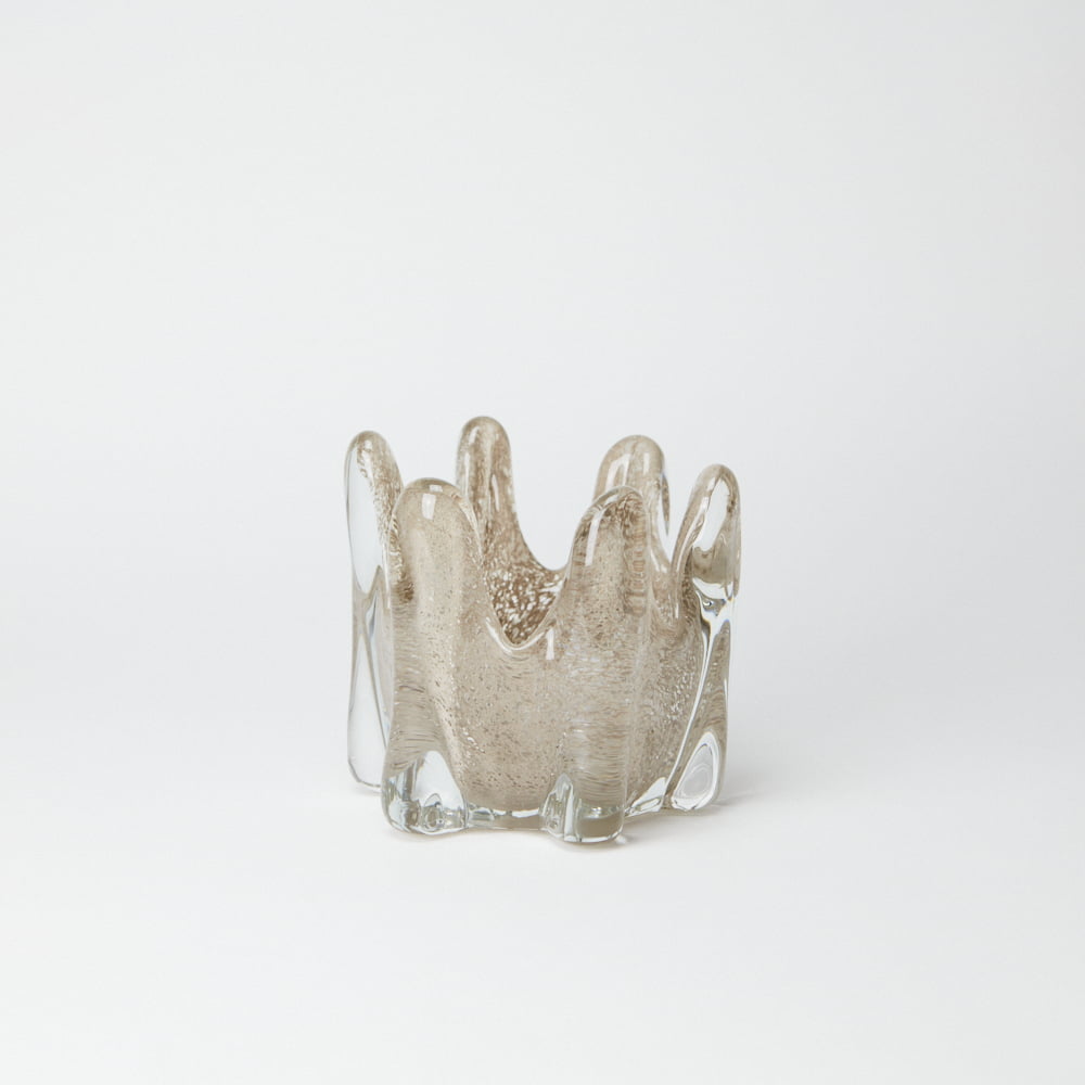 Tealight holder Helix taupe 10 cm