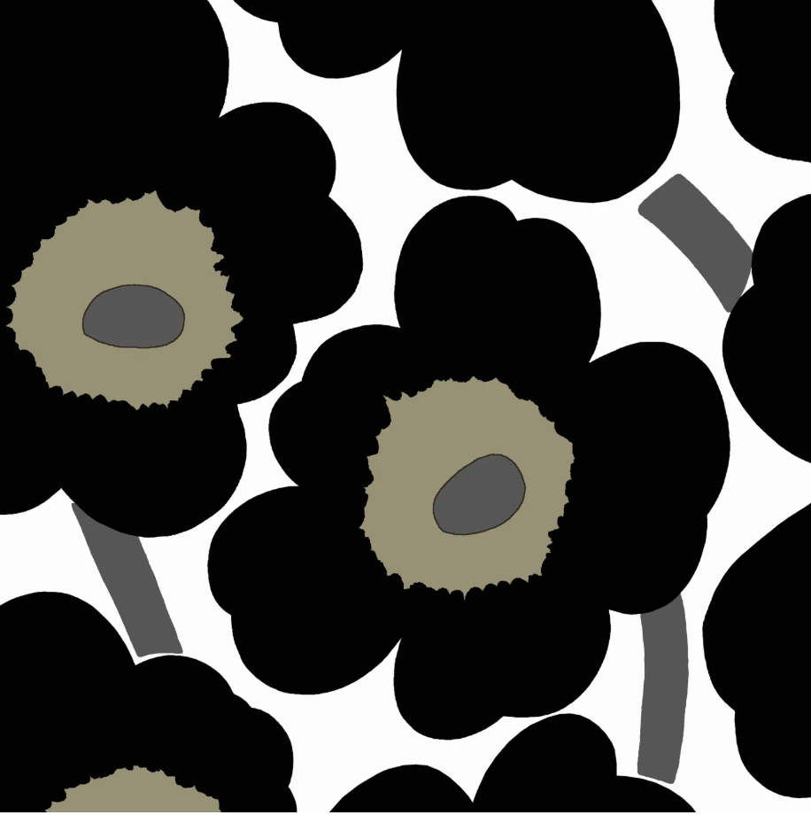 Napkin lunch Marimekko Unikko Black White
