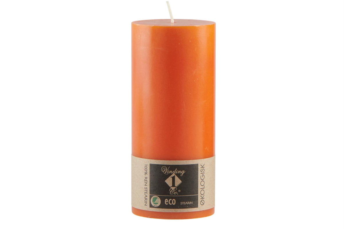 Pillar candle eco orange 7x10 cm