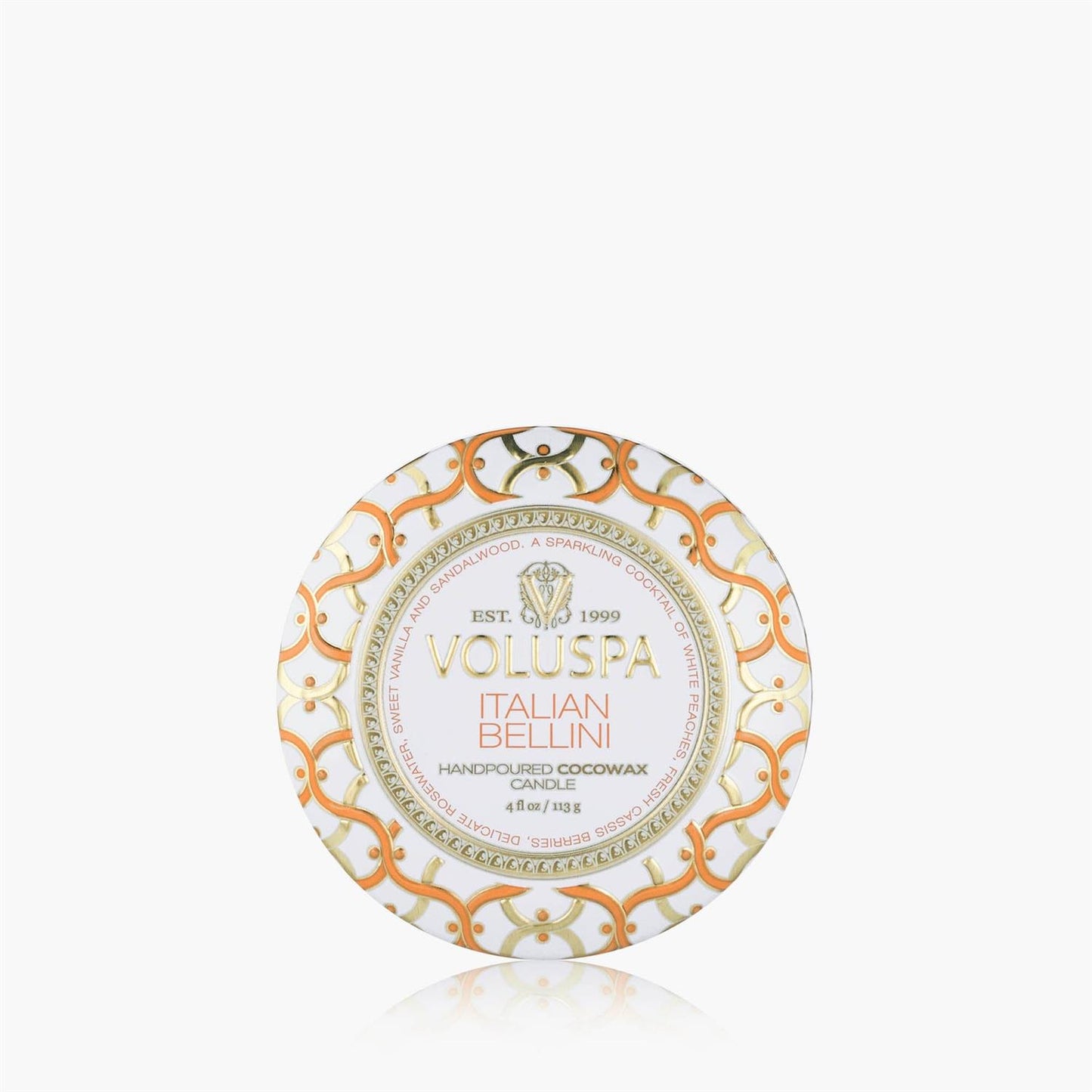 Italian Bellini Mini Tin Candle 25 Timer