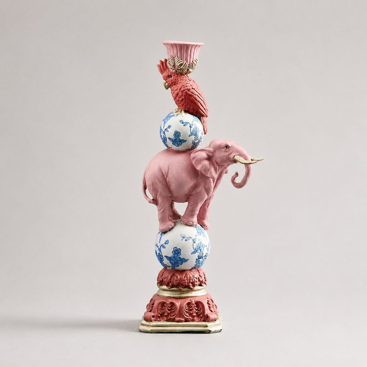 Elefant lysestake rosa 30 cm