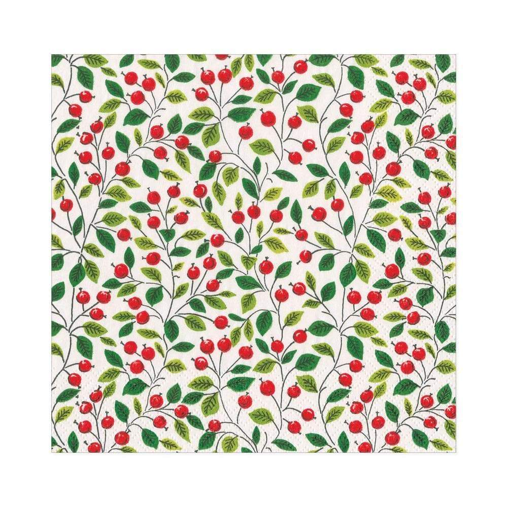 Serviett lunch Berries And Leaves white