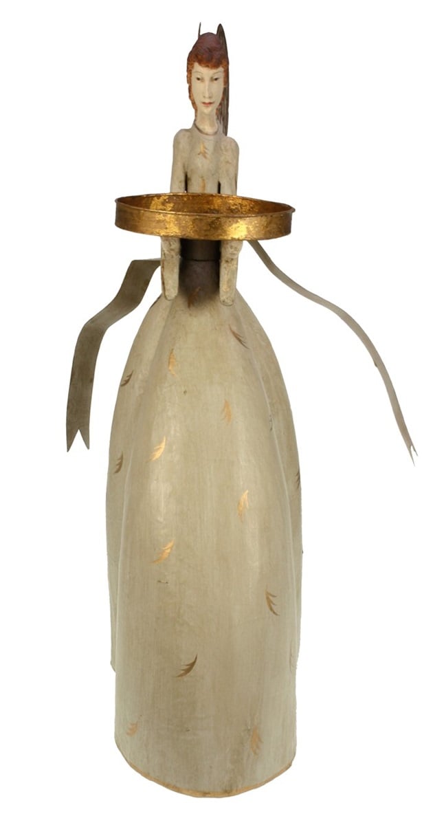 Lysestake engel stående 37 cm