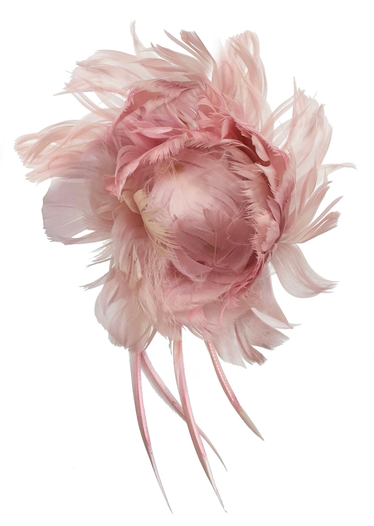 Christmas tree ornament feather flower w/clip 12 cm