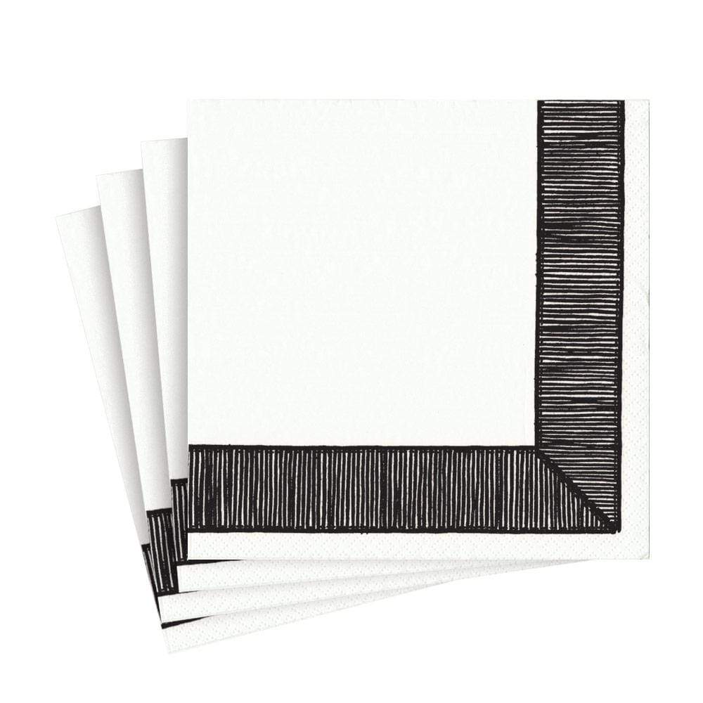 Napkin lunch ribbon border black