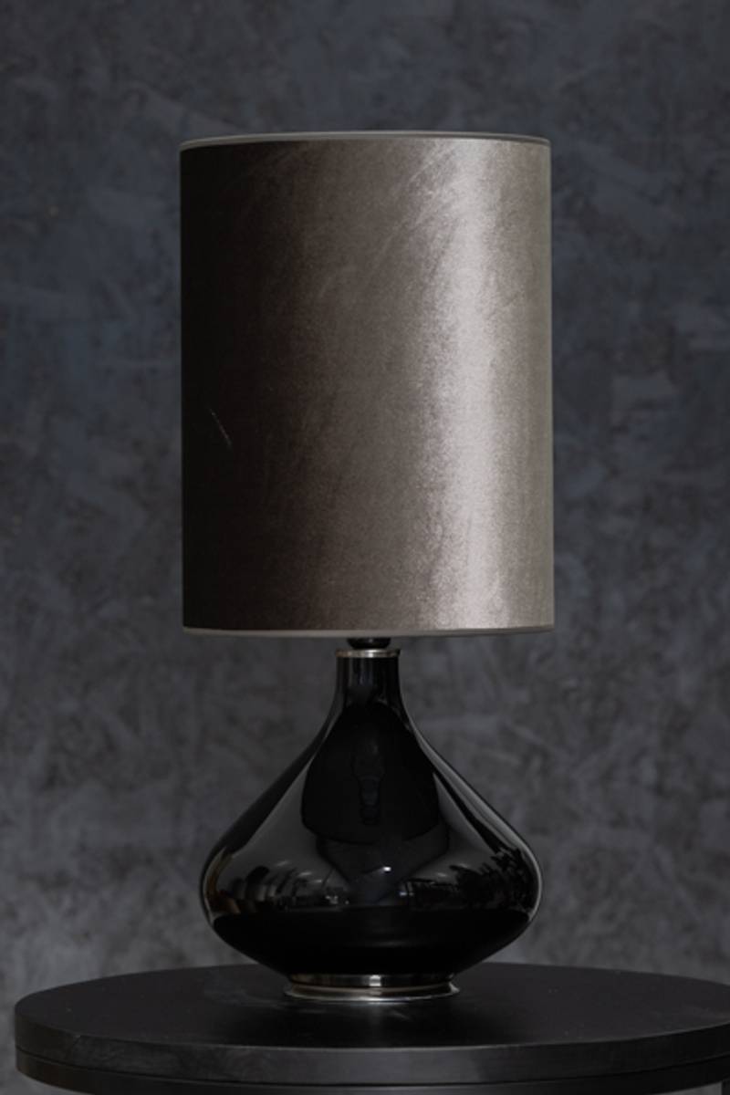 Flavia Table Lamp 70 cm Black Velvet Vison Shade