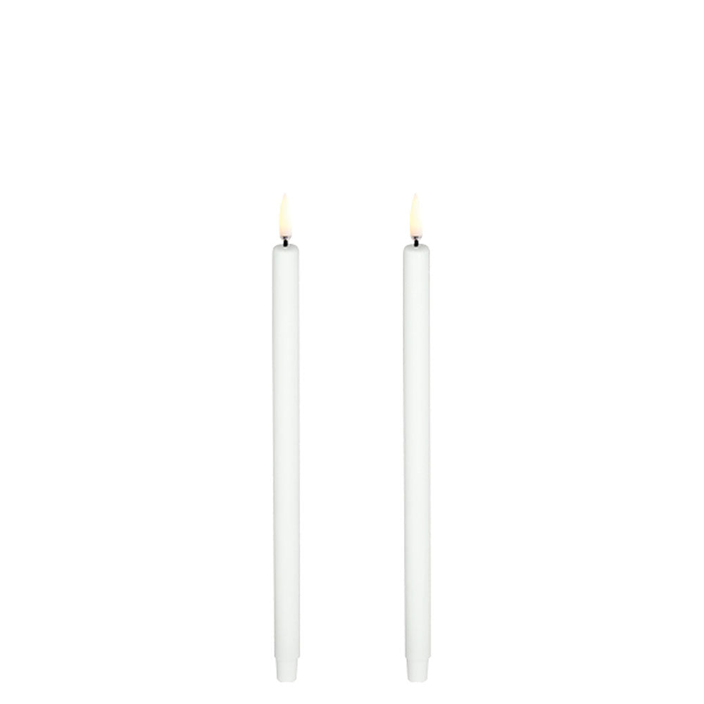 LED Mini taper candle Nordic White 1.3x25 cm Pk/2