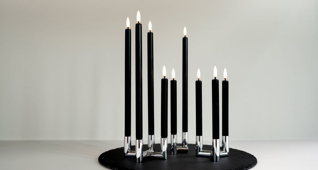LED Mini taper candle white 1.3x25 cm Pk/2
