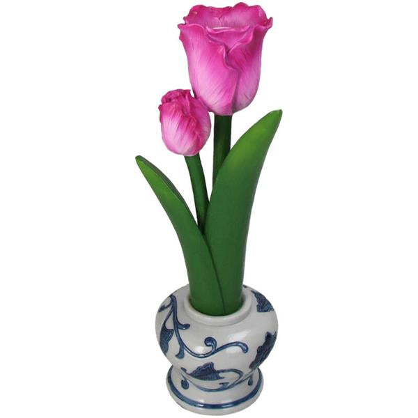 Lysestake rosa tulipan 27 cm