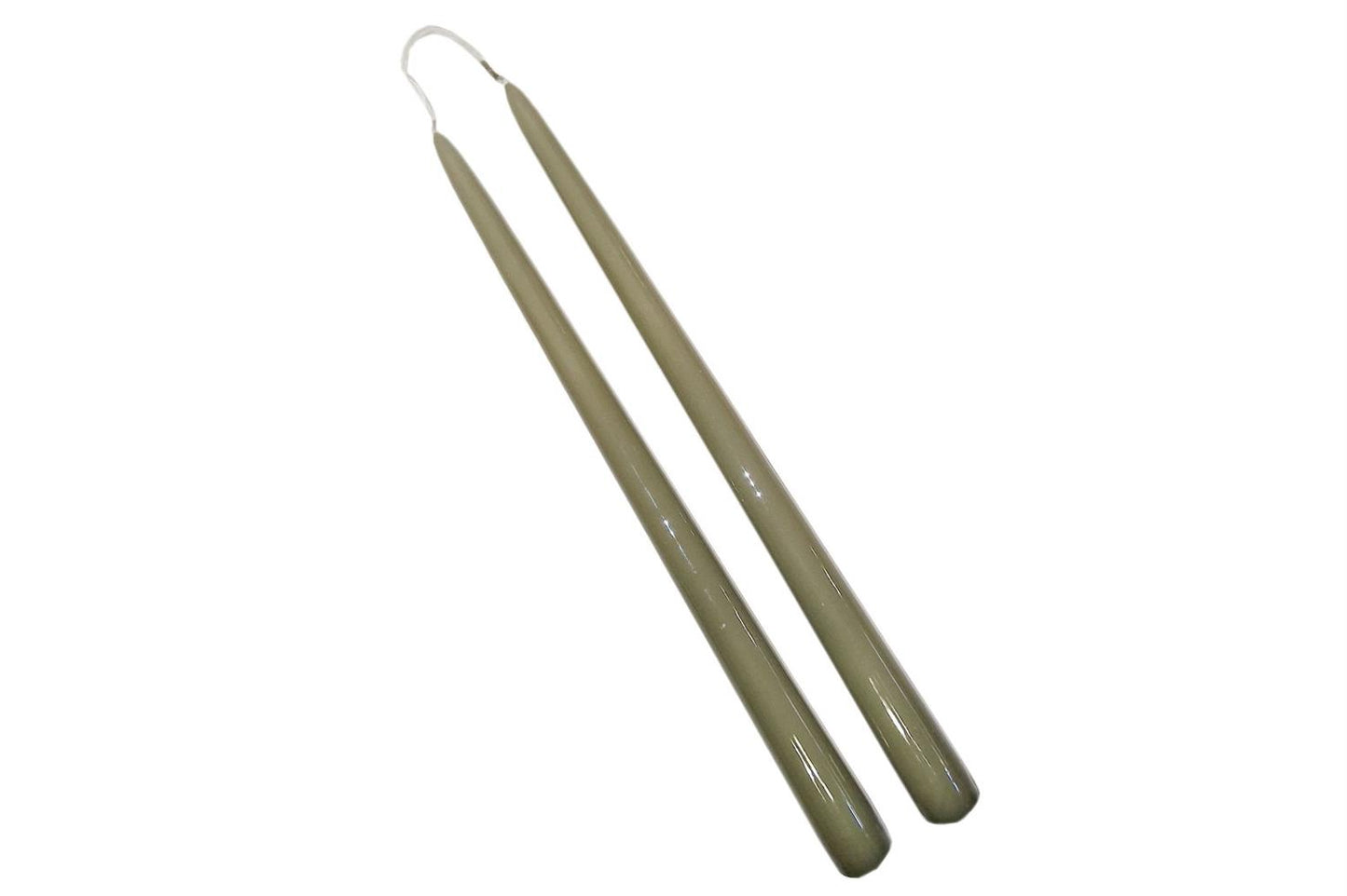 Candles dusted olive 2 pcs