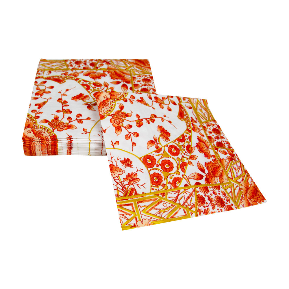 Serviett lunch gilded porcelain coral