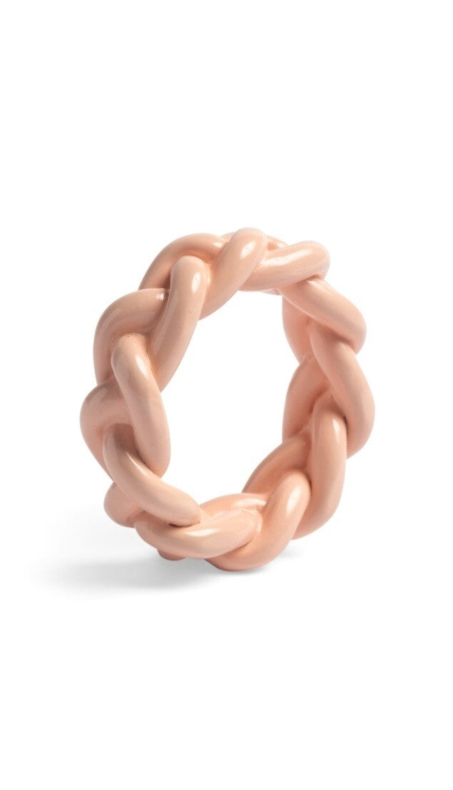 Serviettring flettet rosa 4 pk