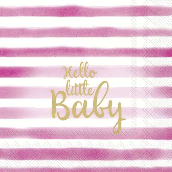 Napkin lunch hello little baby light rose