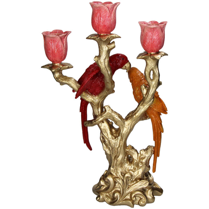 Lysestake papegøye rosa 37 cm