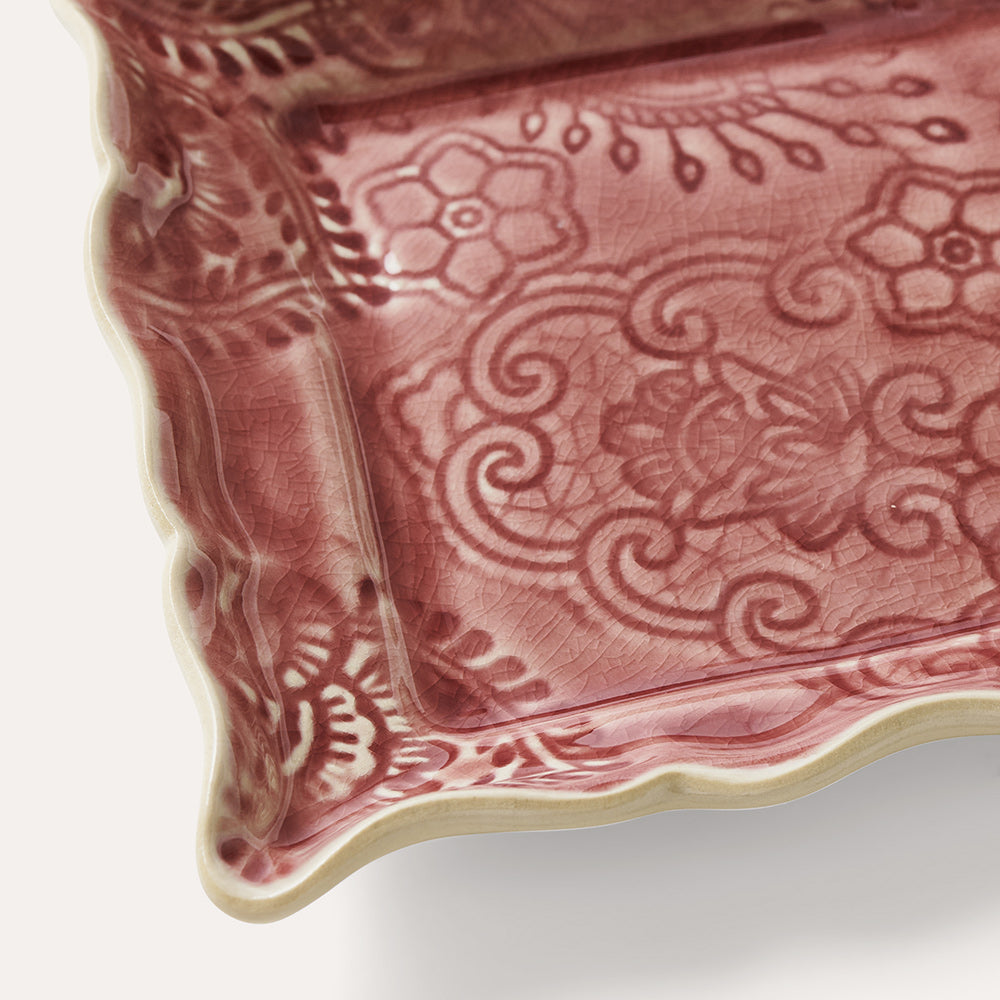 Asjett 19x13 cm Old Rose