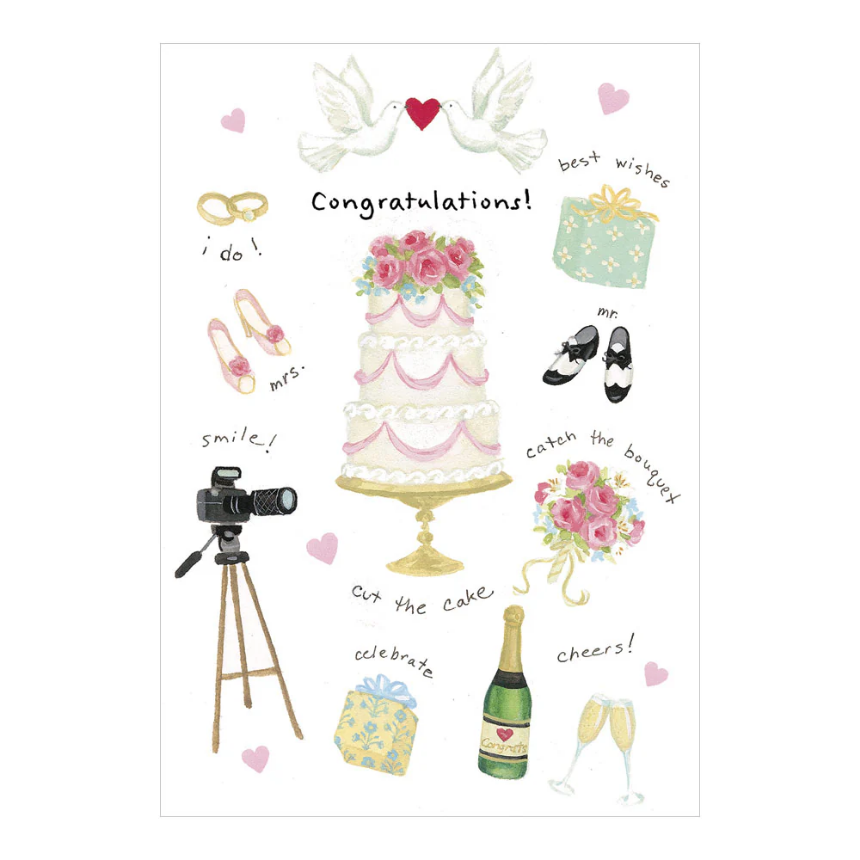 Kort m/konvolutt Wedding Motifs