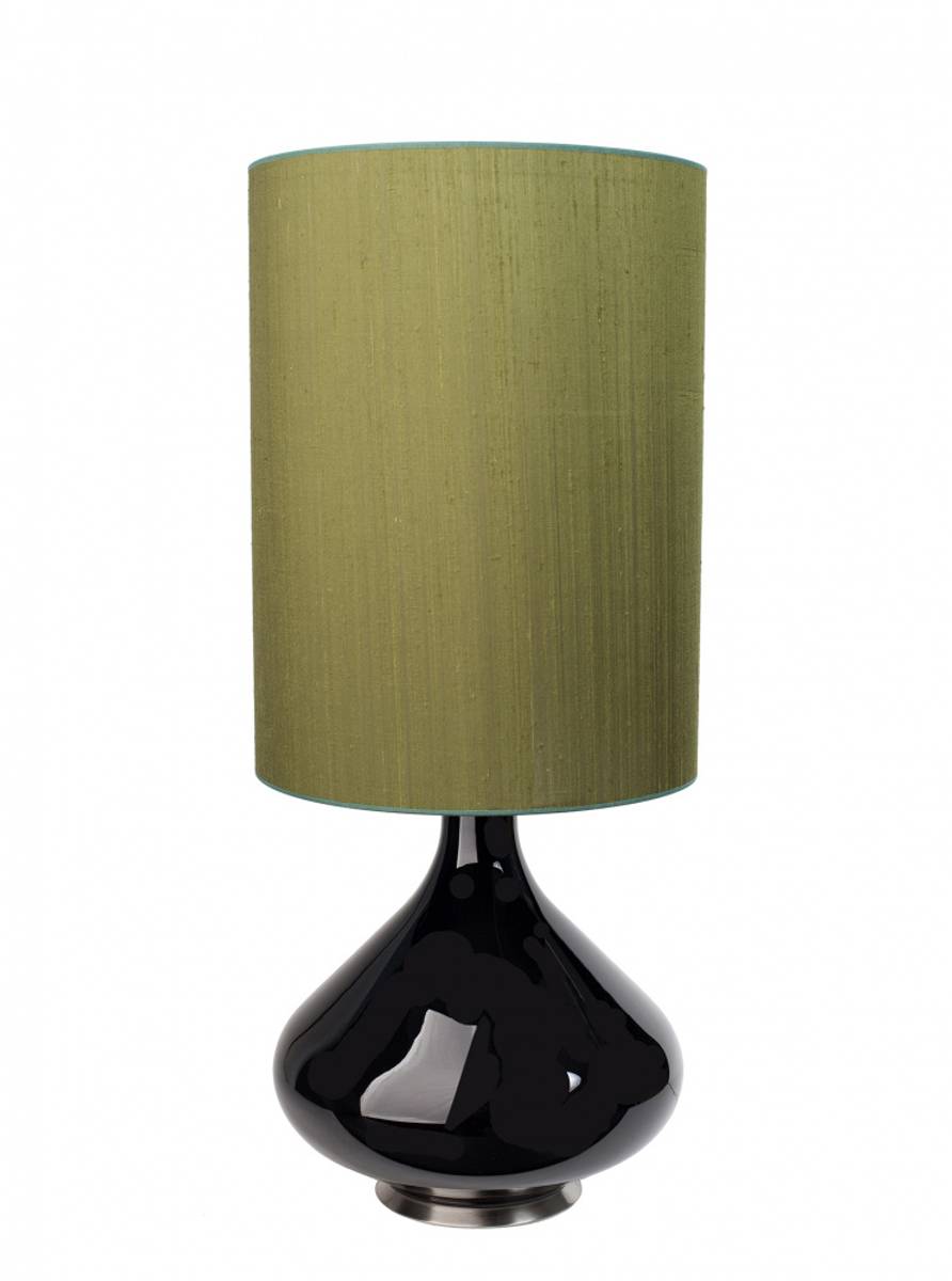 Flavia table lamp 70 cm Black Silk Olive Green shade