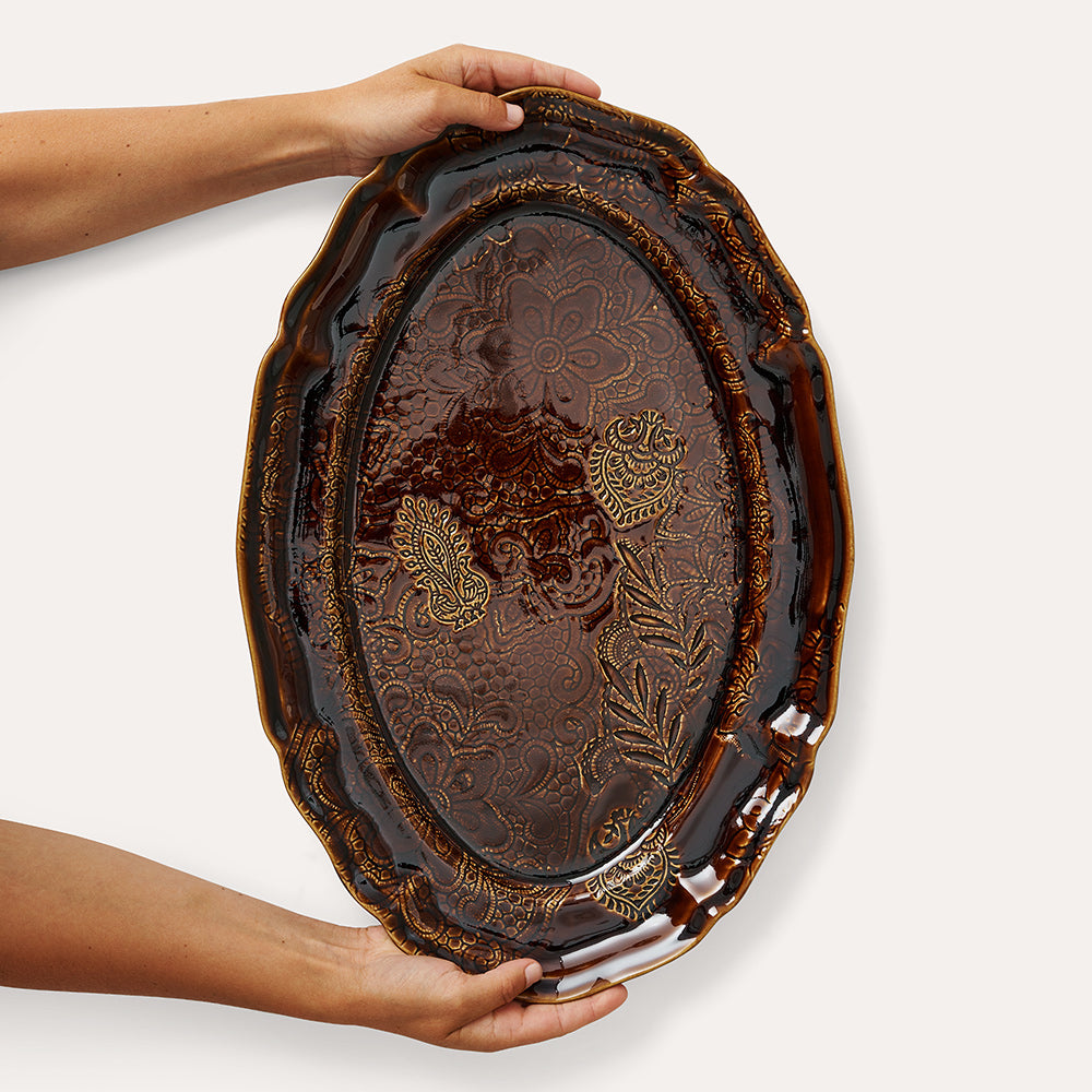 Serveringsfat ovalt 49x32 cm Coffee