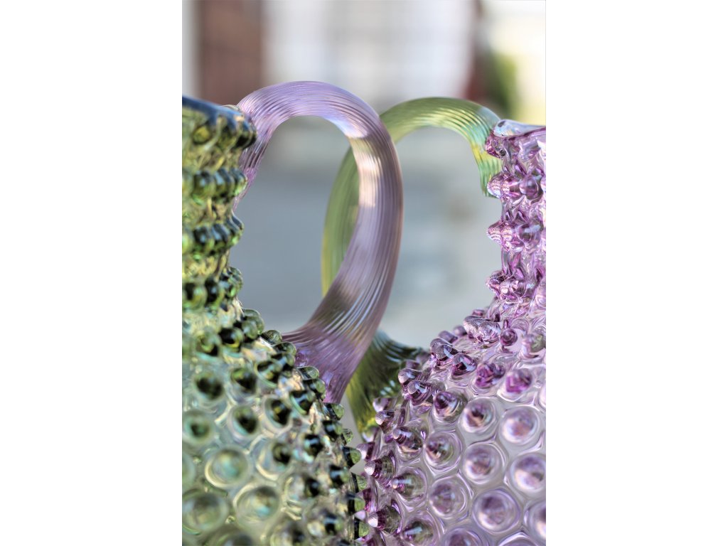 Hobnail Karaffel 2L Olive green w/lilac