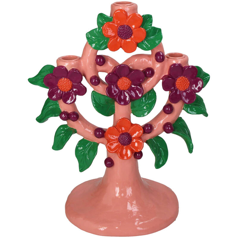 Lysestake blomster rosa 32 cm