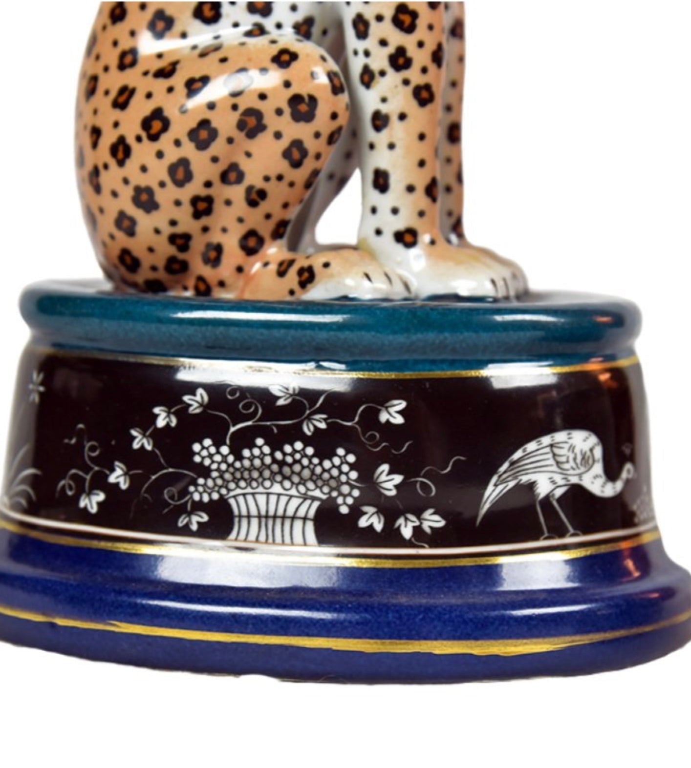 Lysestake porselen leopard