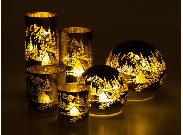 Lyslykt LED kule 12 cm