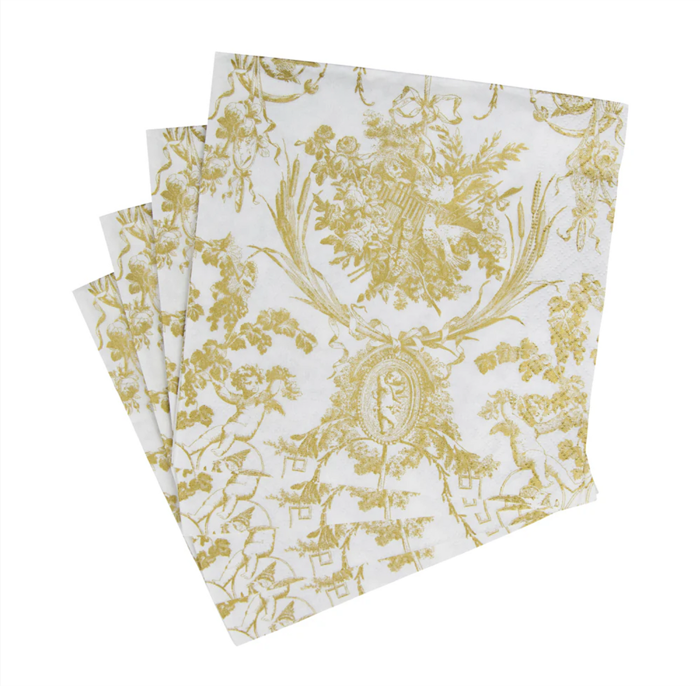 Serviett lunch romantic toile gold
