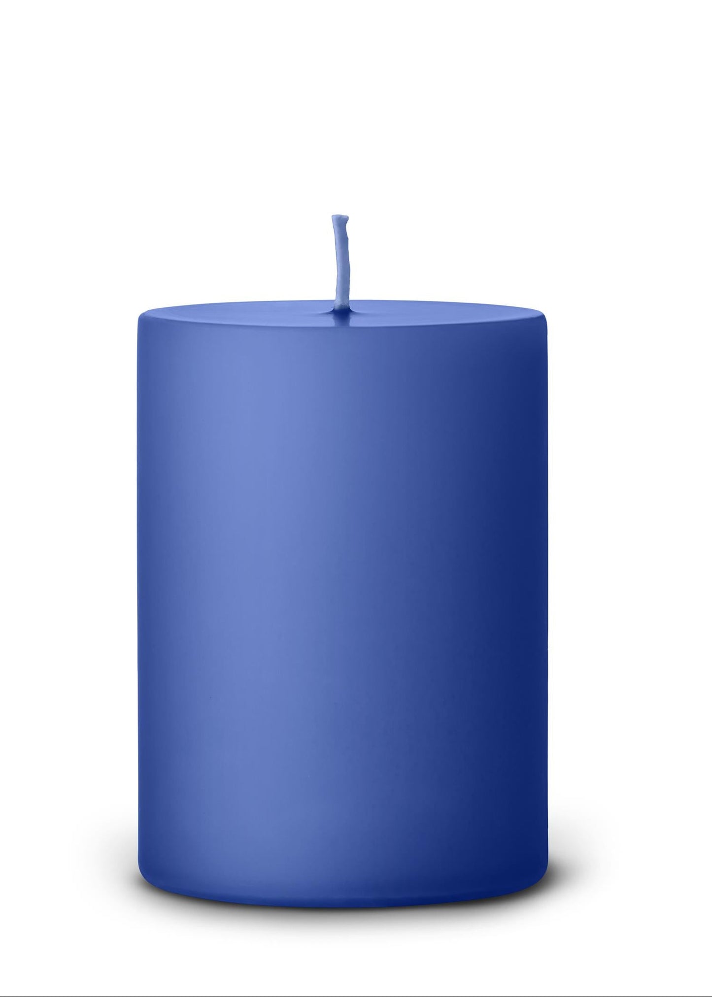 48 Cornflower pillar candles 7x10 cm