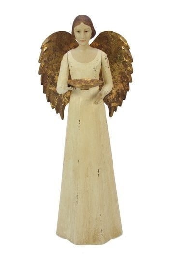 Telysholder engel krem 36 cm