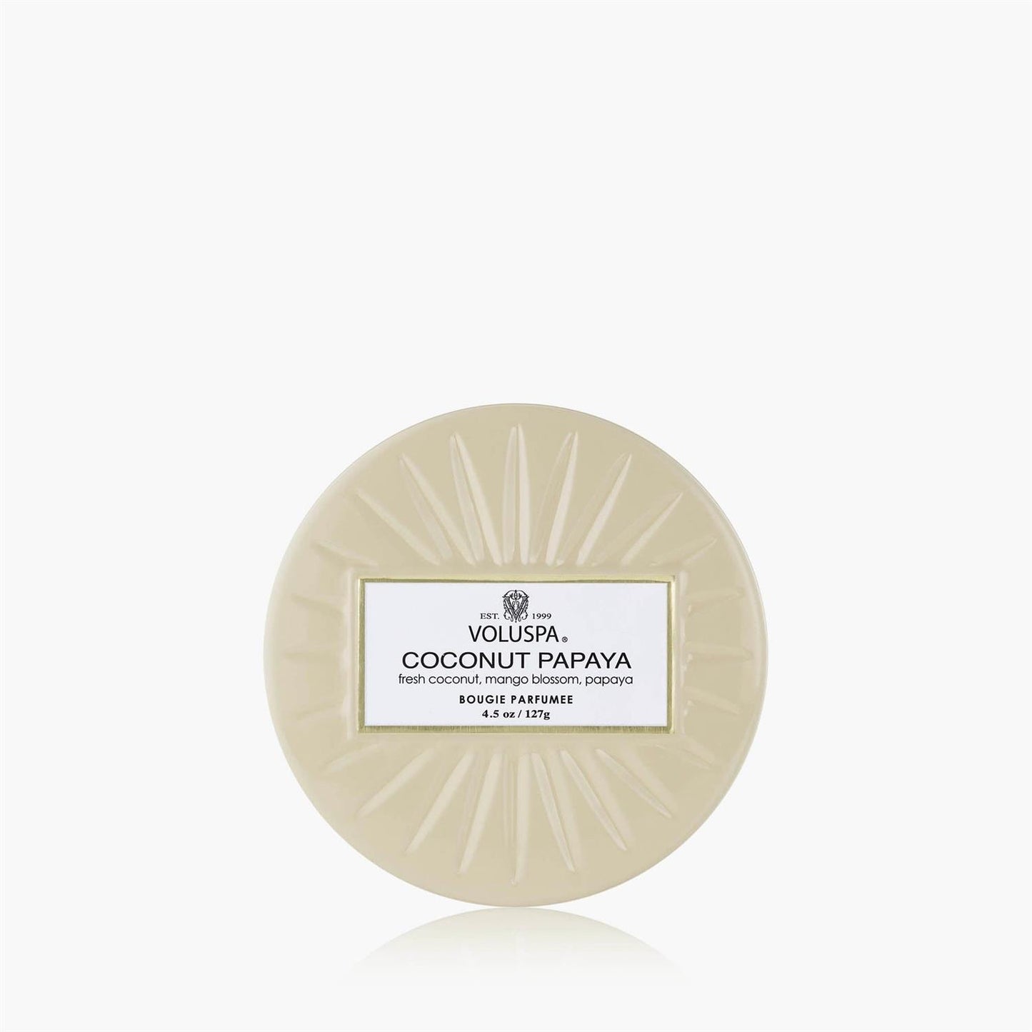 Coconut Papaya Mini Tin Candle 25 Timer
