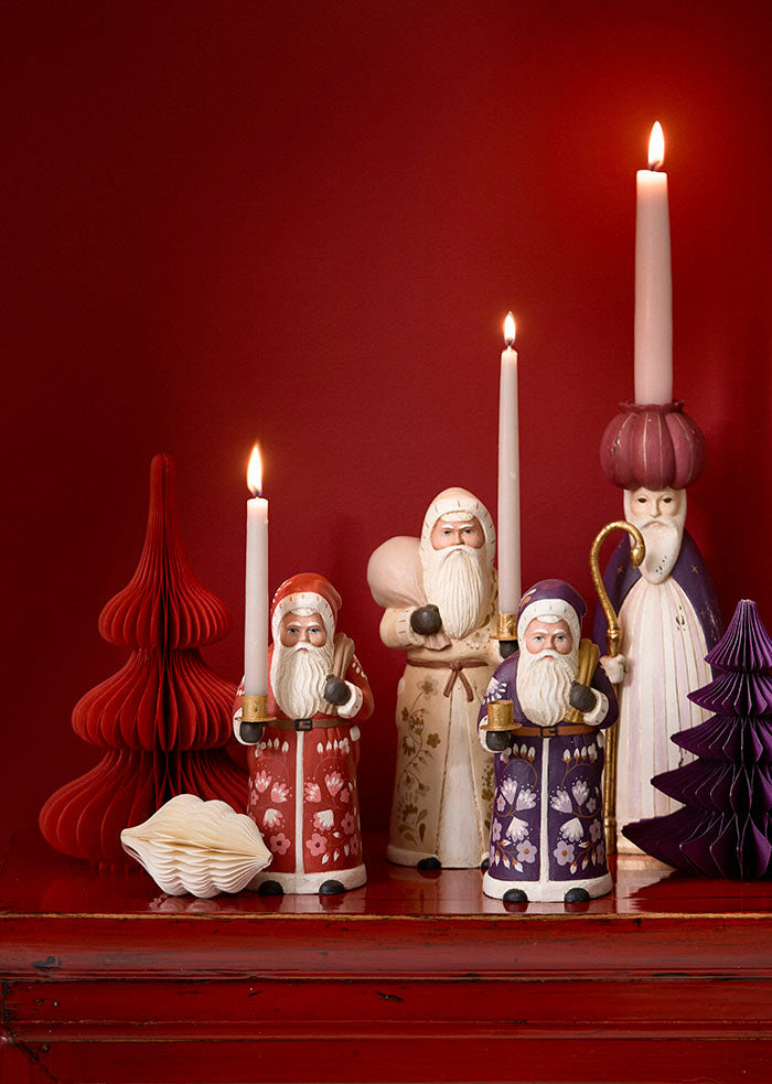 Candlestick Santa Marigold Red 18 cm