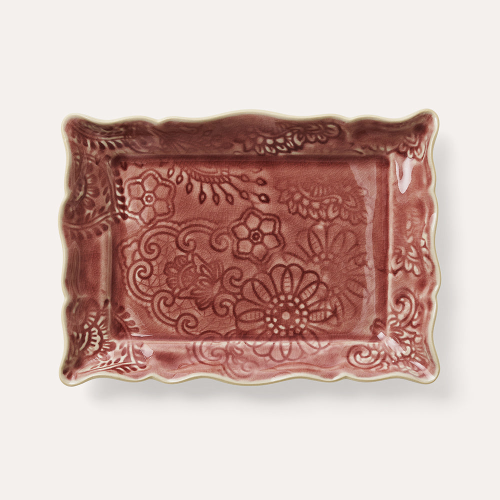 Asjett 19x13 cm Old Rose