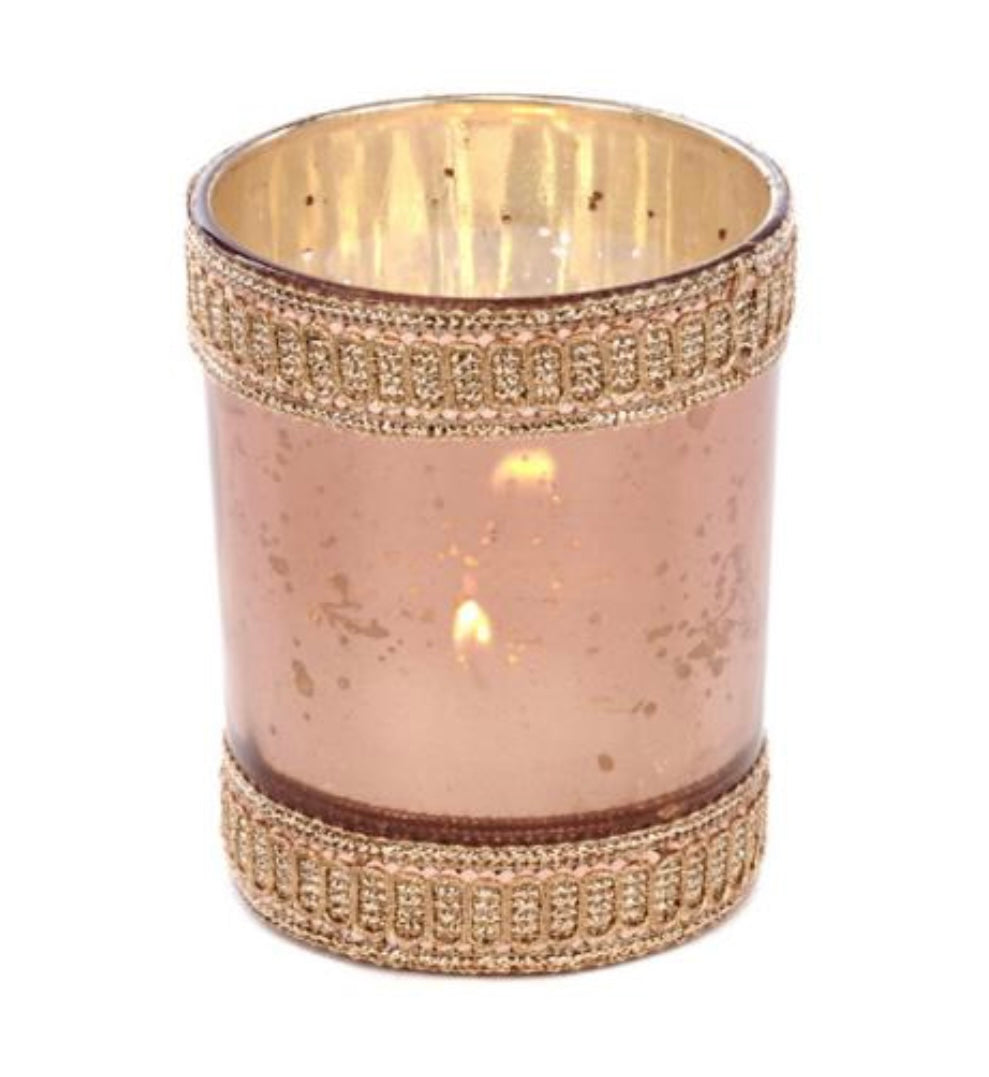 Tealight holder pink 10 cm