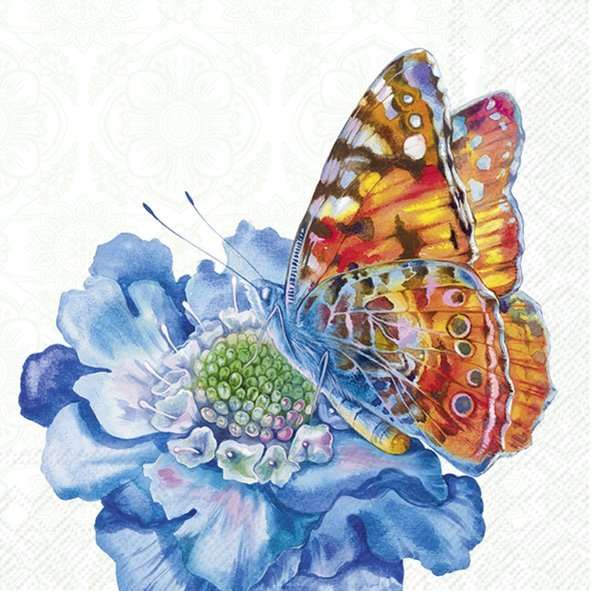 Napkin lunch Graceful Butterfly light blue