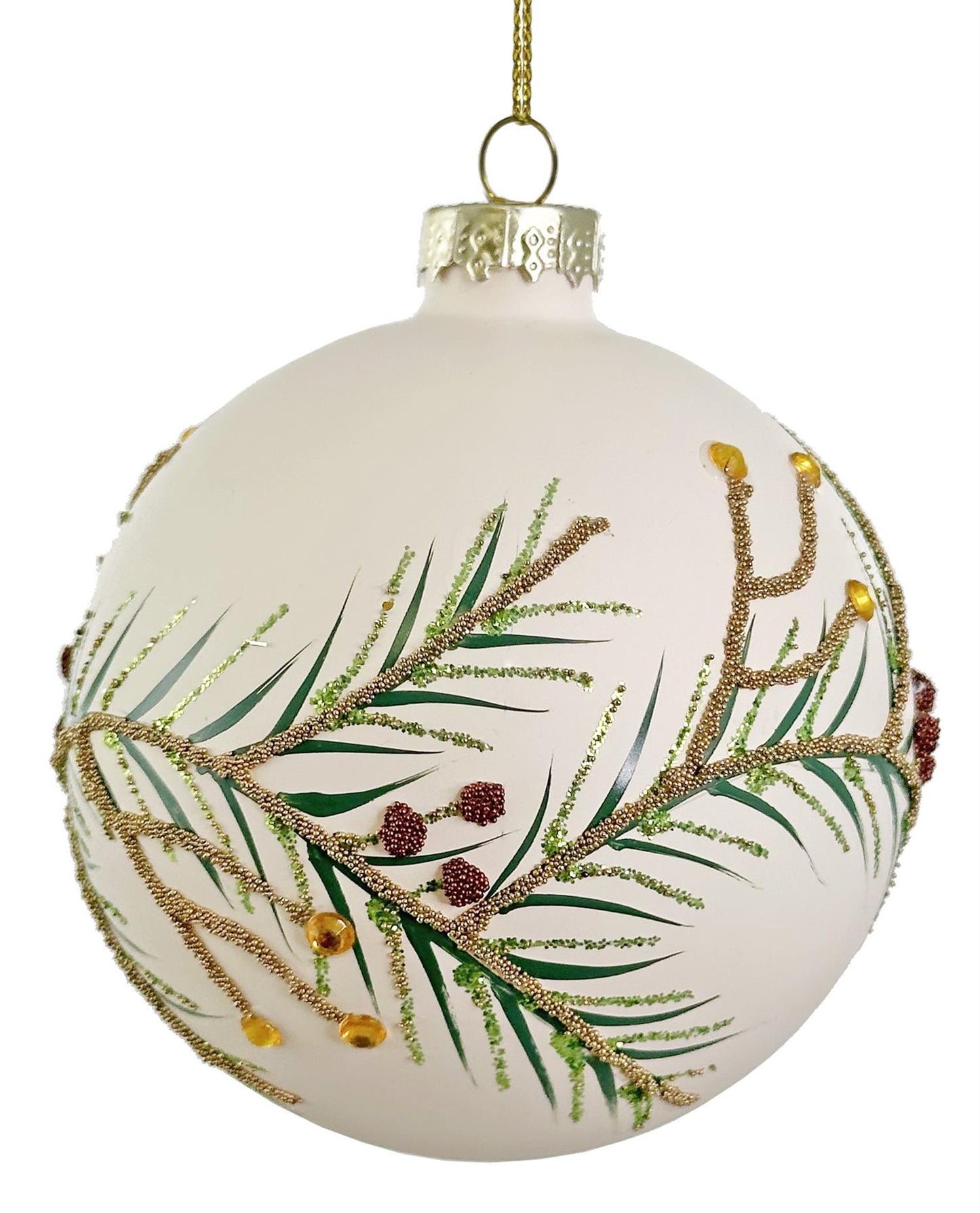 Christmas ornament cream branch 8 cm