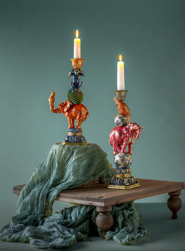 Lysestake rosa elefant 30 cm