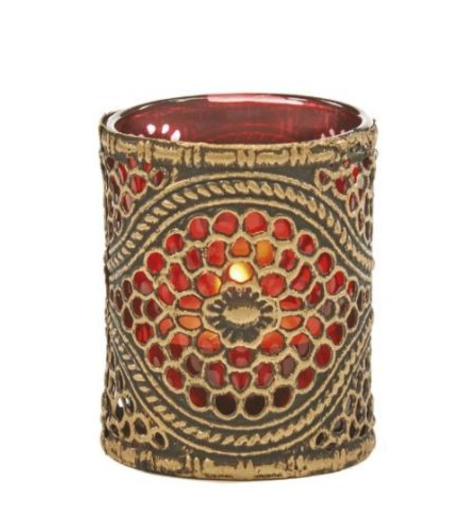 Tealight holder red 7 cm