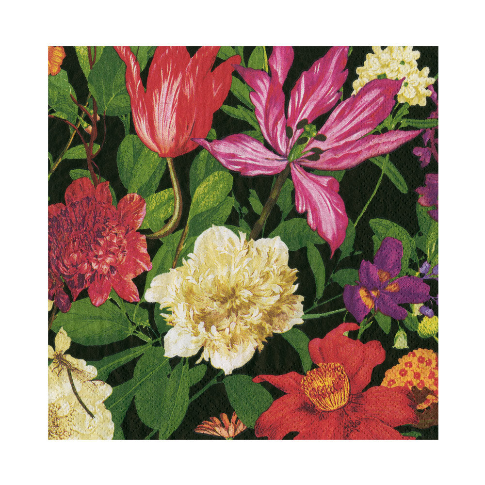 Napkin Lunch Dutch Floral Black