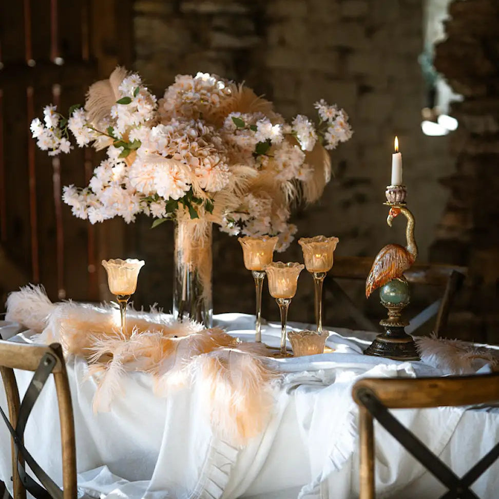 Telysholder tulipan aprikos 23 cm