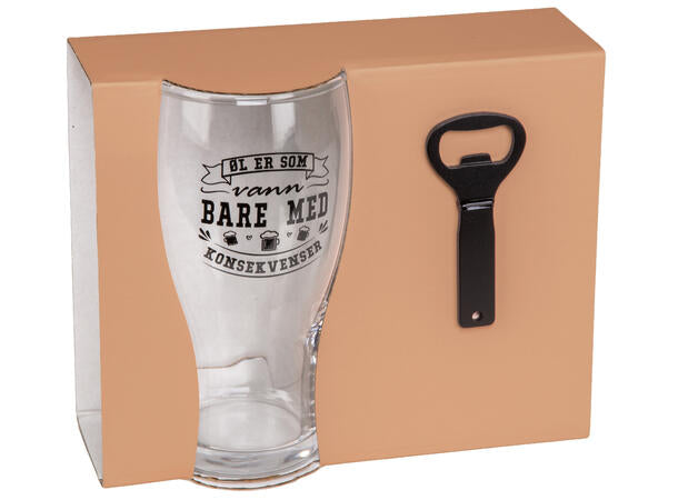 Ølglass m/åpner Konsekvenser 500 ml