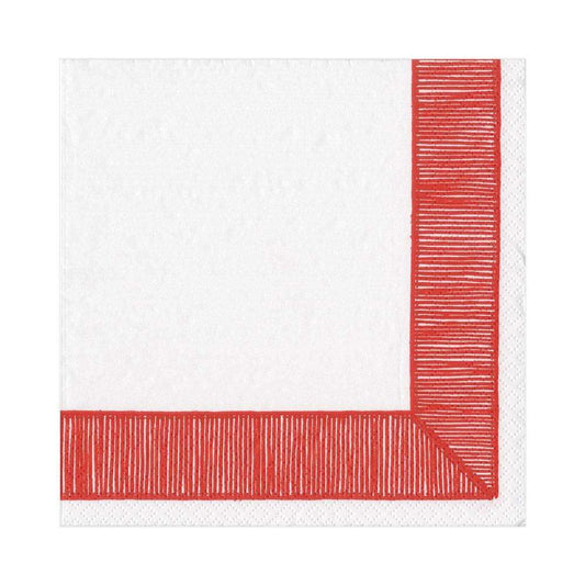 Serviett lunch Ribbon Border Red