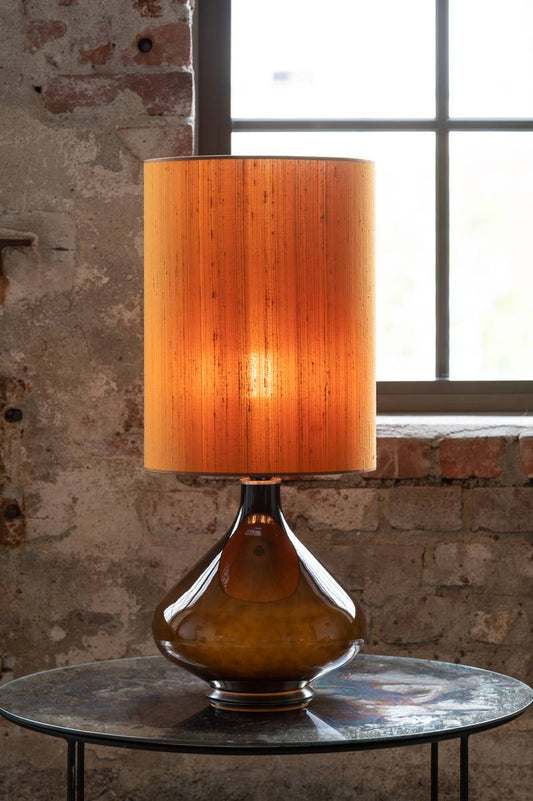Flavia bordlampe 70 cm Negra m/Seda Cobre skjerm